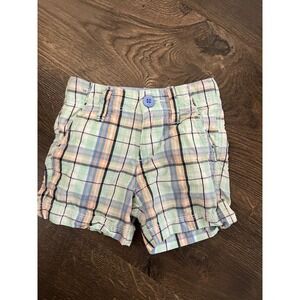 RuggedButts Baby Boys‎ Plaid Shorts Green Blue Orange 3-6 Months Cotton